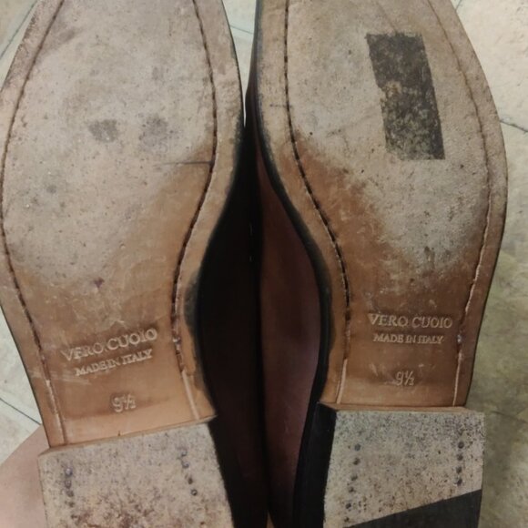 Paul Fredrick 9.5 tassel loafers blake stitch patina made in italy nailed heels main image 5